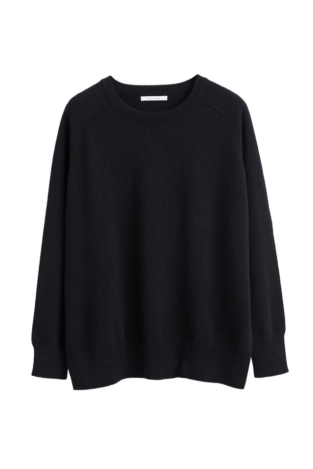 Black Pure Cashmere Slouchy Sweater image 2