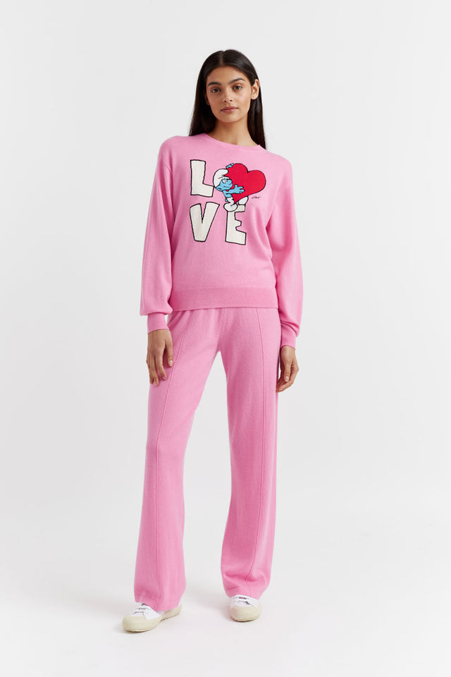 Flamingo-Pink Wool-Cashmere Smurf Love Sweater image 3