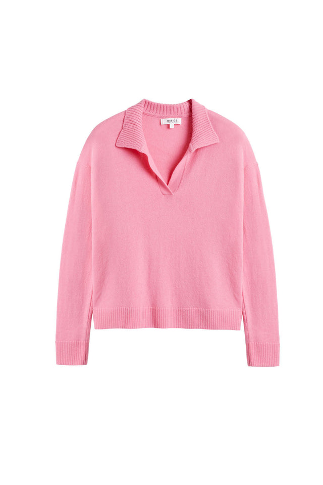 Pink Wool-Cashmere Collared Sweater image 2