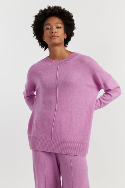 Lilac Wool-Cashmere Light Slouchy Sweater