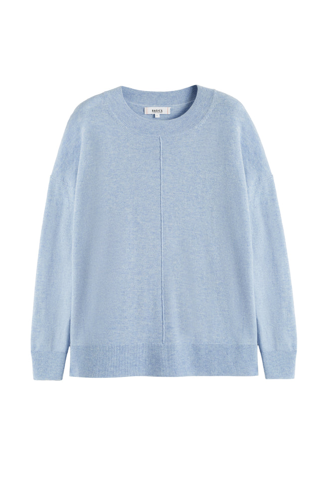 Baby-Blue Wool-Cashmere Slouchy Sweater image 4