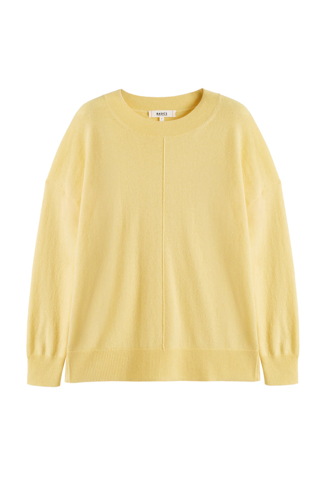 Soft-Yellow Wool-Cashmere Slouchy Sweater image 4