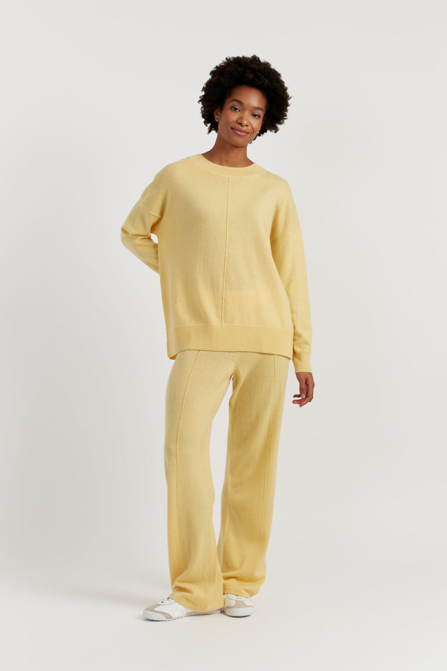 Soft-Yellow Wool-Cashmere Slouchy Sweater image 2