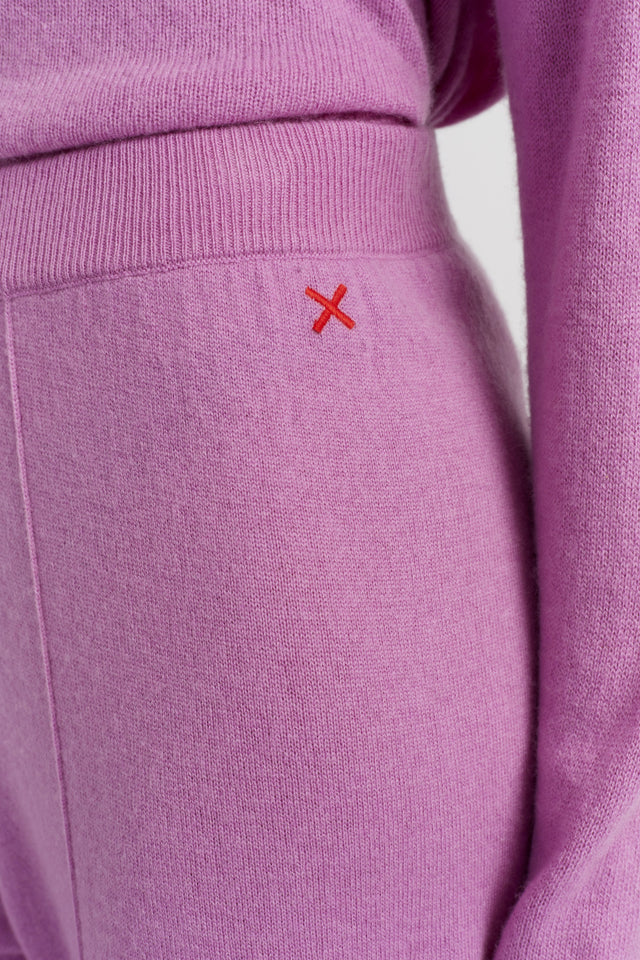 Lilac Wool-Cashmere Wide-Leg Track Pants image 2