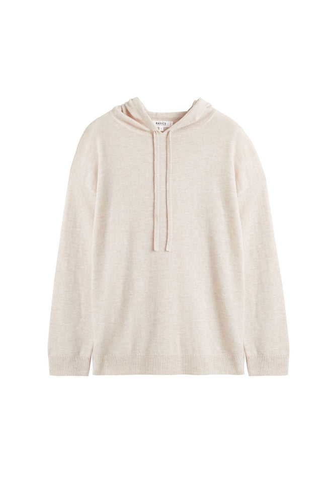 Light-Oatmeal Wool-Cashmere Relaxed Hoodie image 2