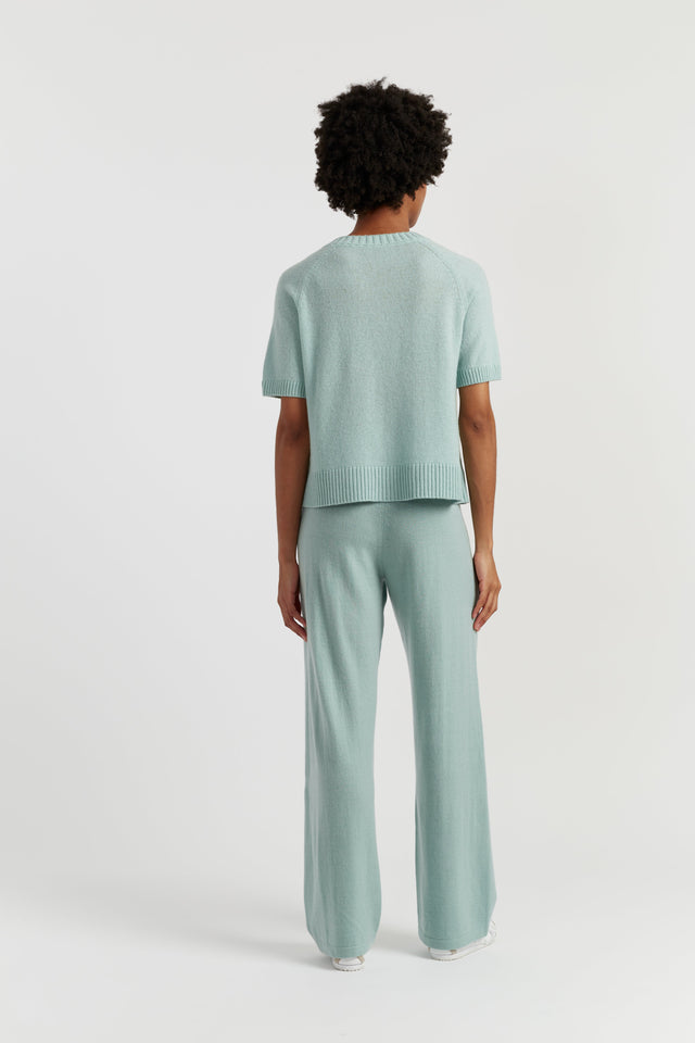 Dusty-Mint Wool-Cashmere Light Button Tee image 3