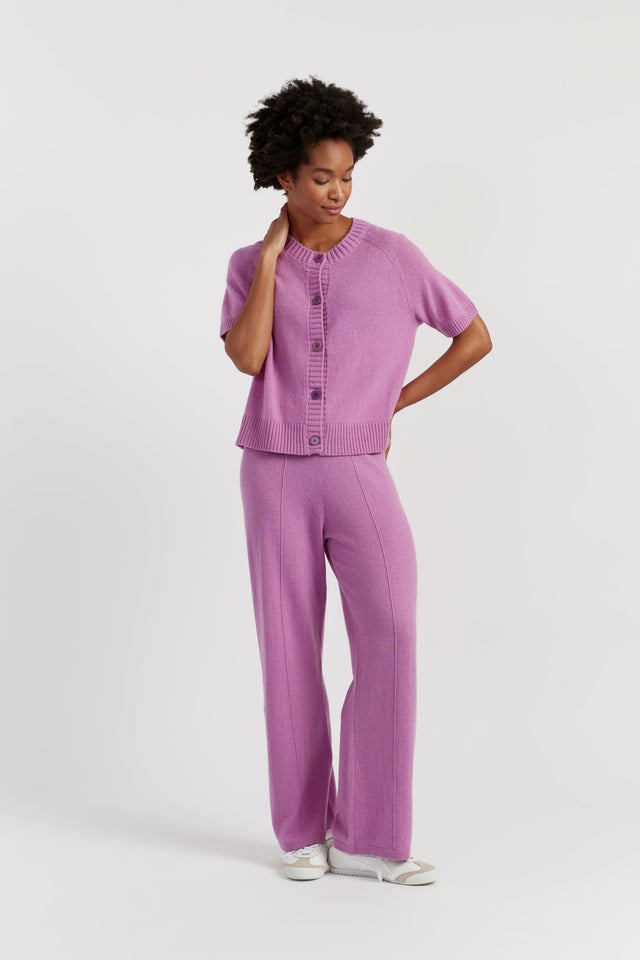 Lilac Wool-Cashmere Light Button Tee image 2