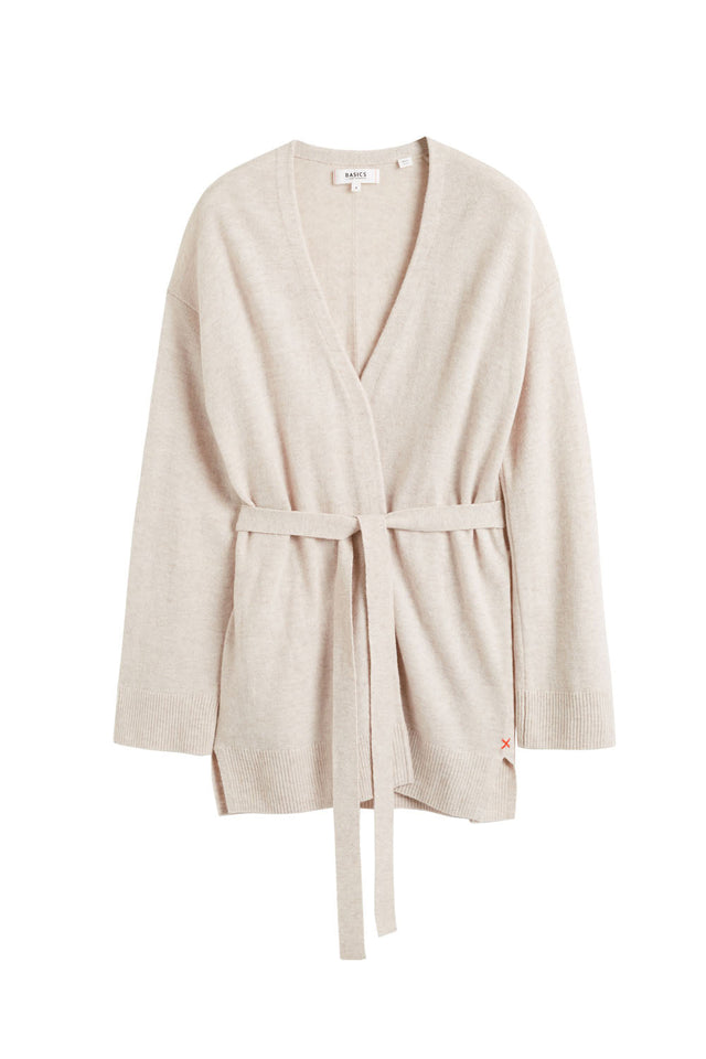 Light-Oatmeal Wool-Cashmere Wrap Cardigan image 2