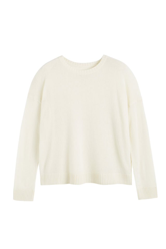 Cream Wool-Cashmere Light Relaxed Sweater image 4