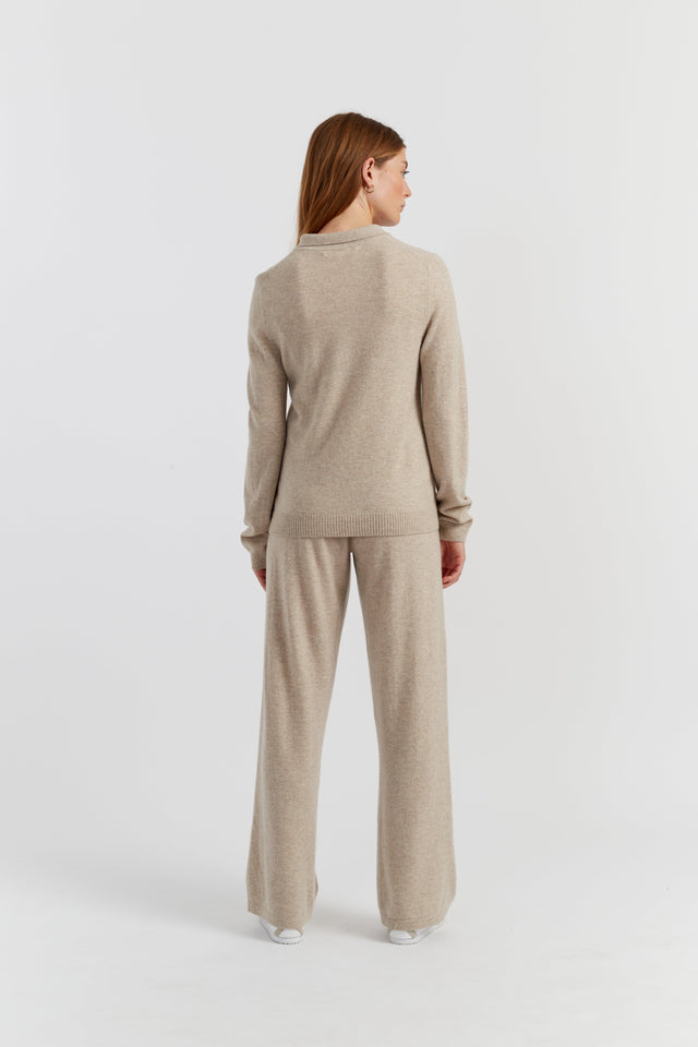 Soft-Oat Wool-Cashmere Polo Sweater image 3