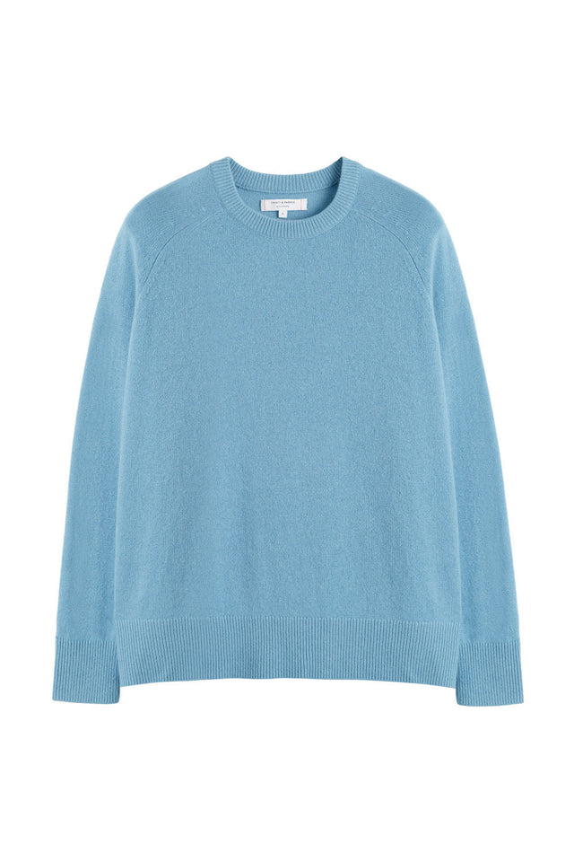 Sky-Blue Cloud Cashmere Slouchy Sweater image 2