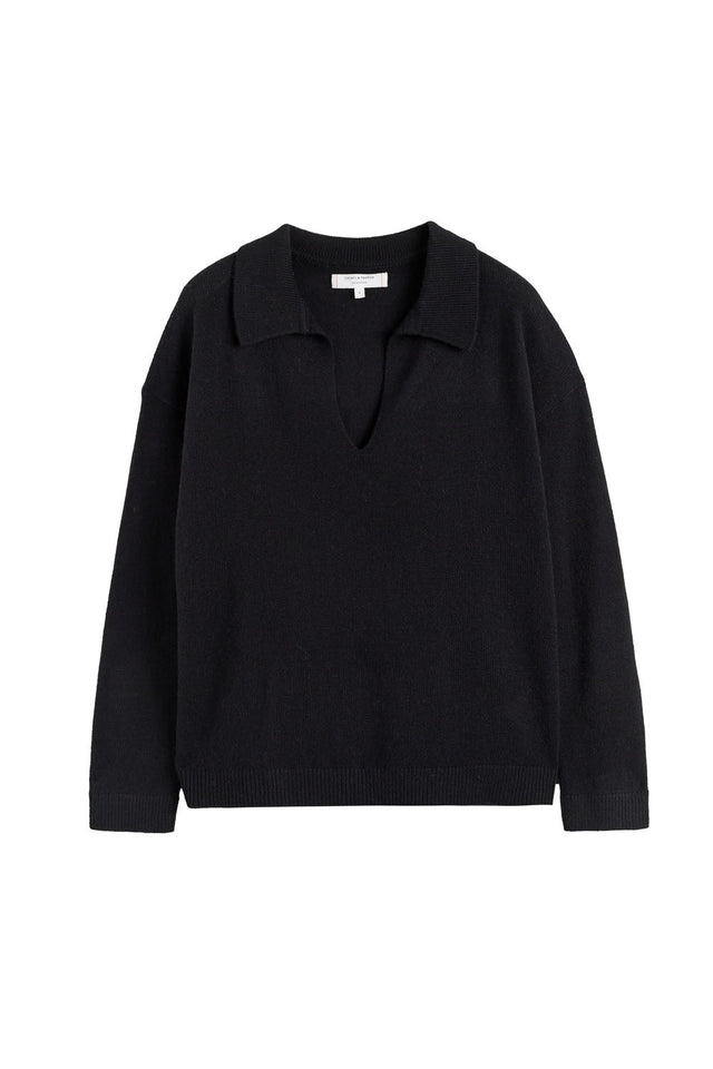 Black Cloud Cashmere Collared Sweater image 2