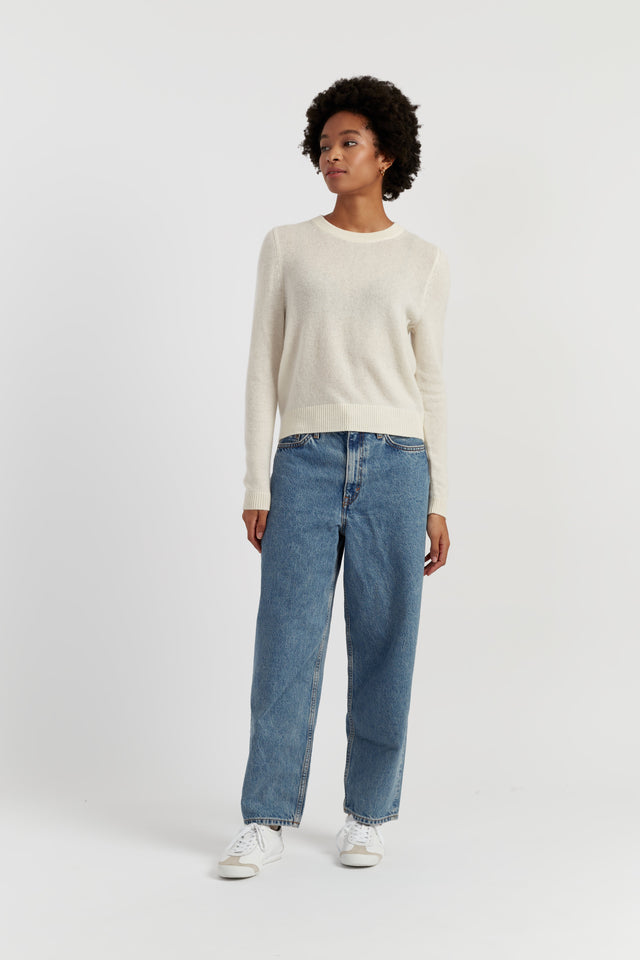 Cream Cloud Cashmere Cropped Sweater image 2