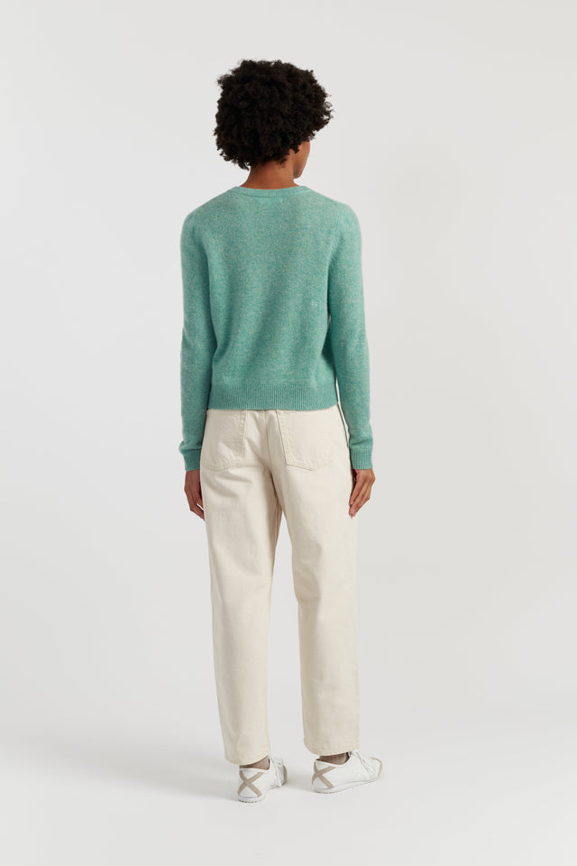 Spearmint Cloud Cashmere Cropped Sweater image 3