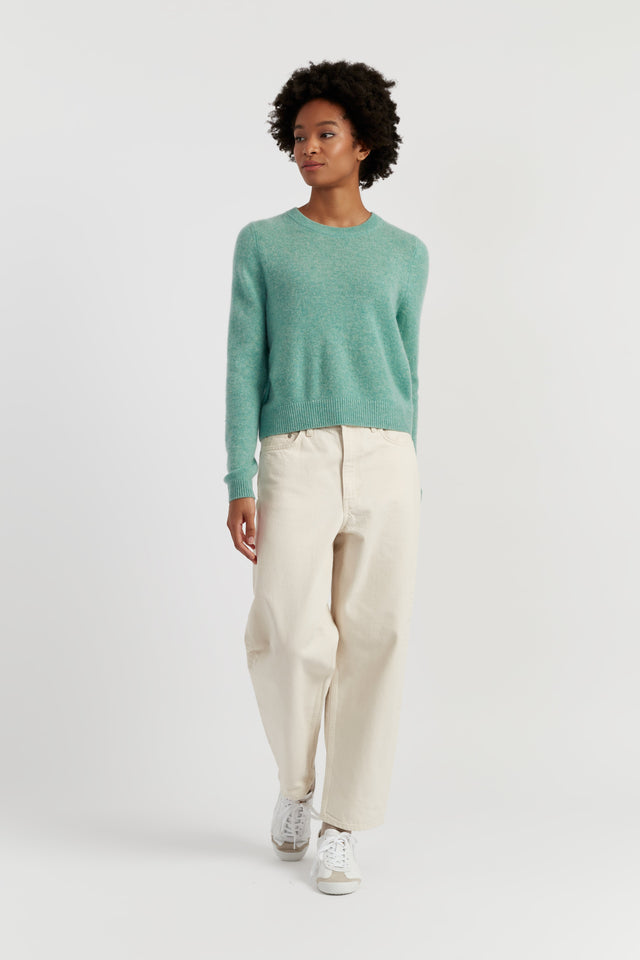 Spearmint Cloud Cashmere Cropped Sweater image 2