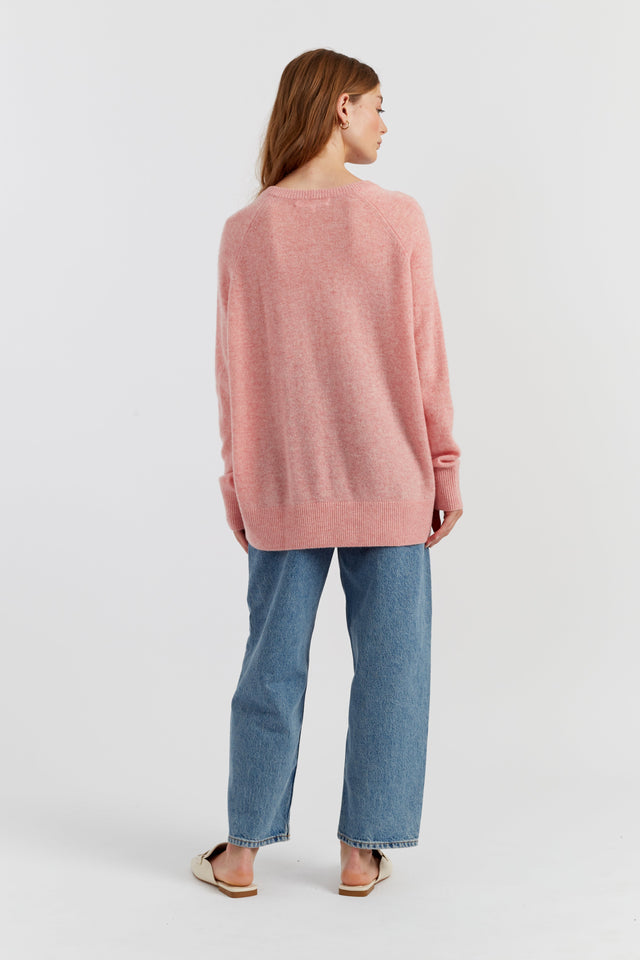 Pink-Marl Cloud Cashmere Slouchy Sweater image 3