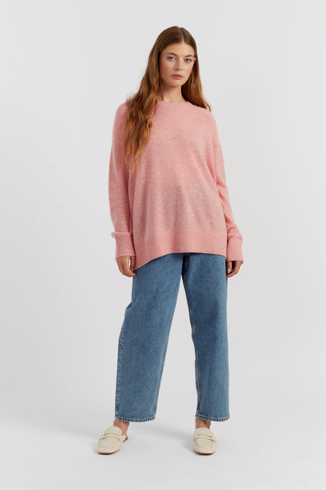 Pink-Marl Cloud Cashmere Slouchy Sweater image 2