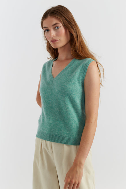 Spearmint Cloud Cashmere Tank