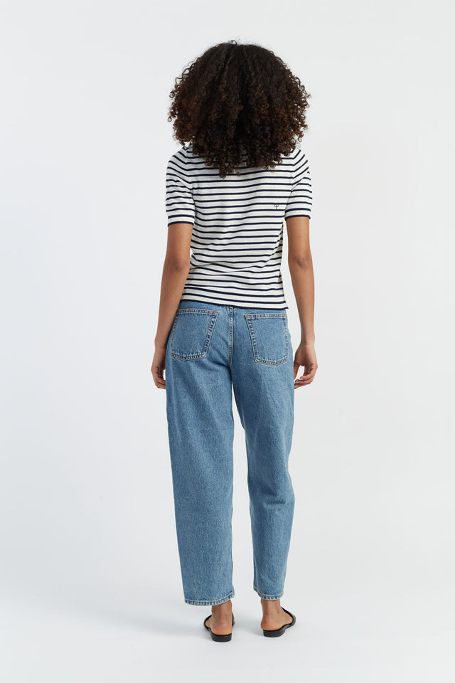 Women's Chinti and Parker T-shirt Cream-Navy 100% Merino Heart Breton Size XS-3L image 3