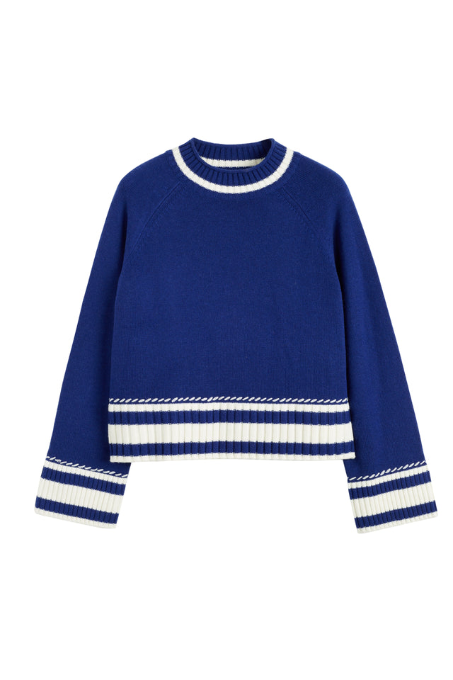 Blue Wool-Cashmere Guernsey Sweater image 6