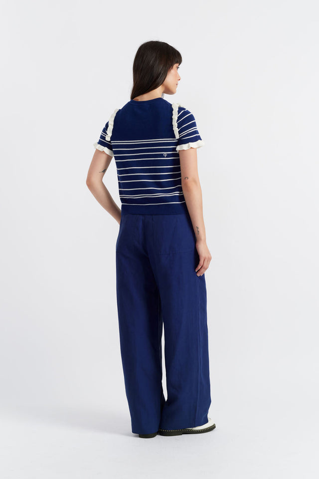 Women's Chinti and Parker Top Knitted Blue Merino Nautical Top Size XS-3L image 5