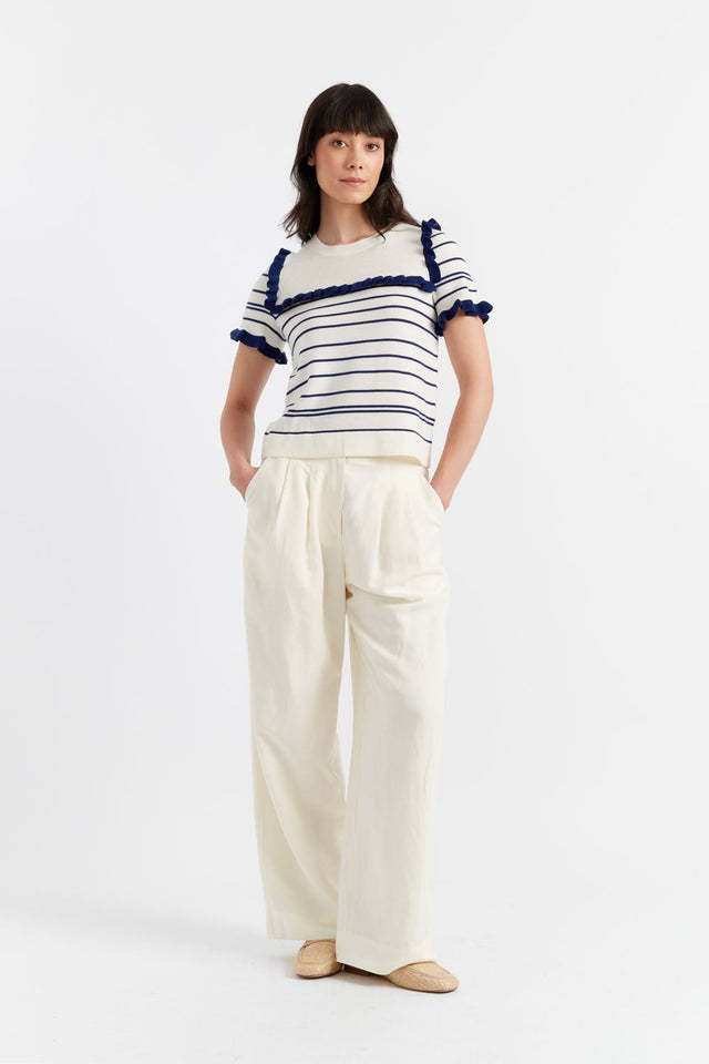 Women's Chinti and Parker Top Knitted Cream Merino Nautical Size XS-3L image 2