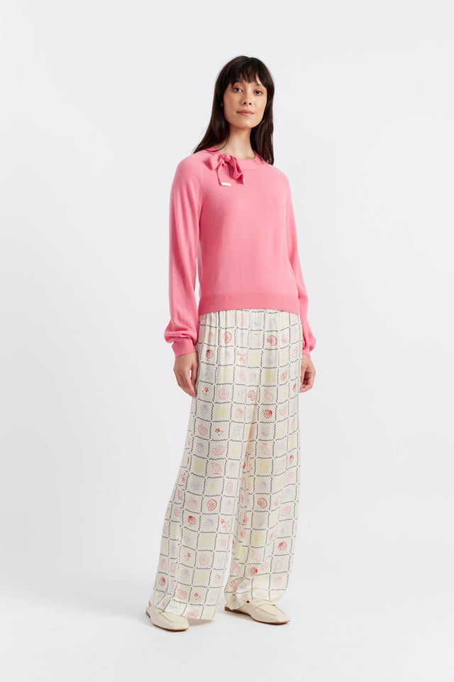 Women's Chinti and Parker Sweater Pink Merino Sailors Knot detail Size XS-3L image 2