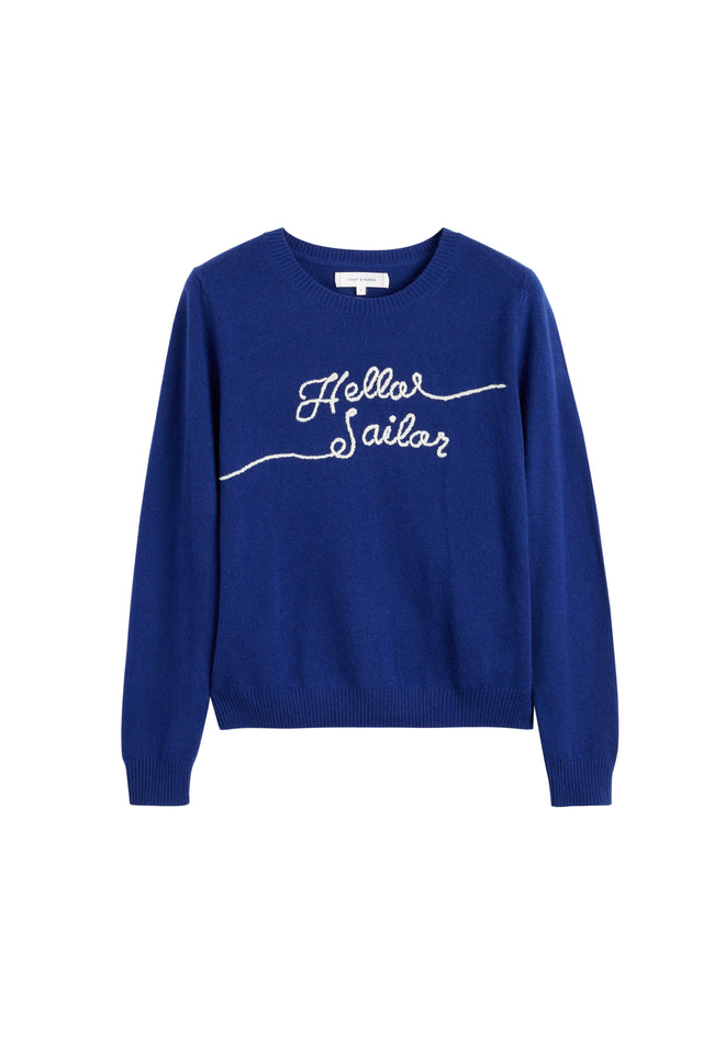 Blue Wool-Cashmere Hello Sailor Sweater image 4