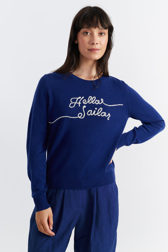 Blue Wool-Cashmere Hello Sailor Sweater image 1