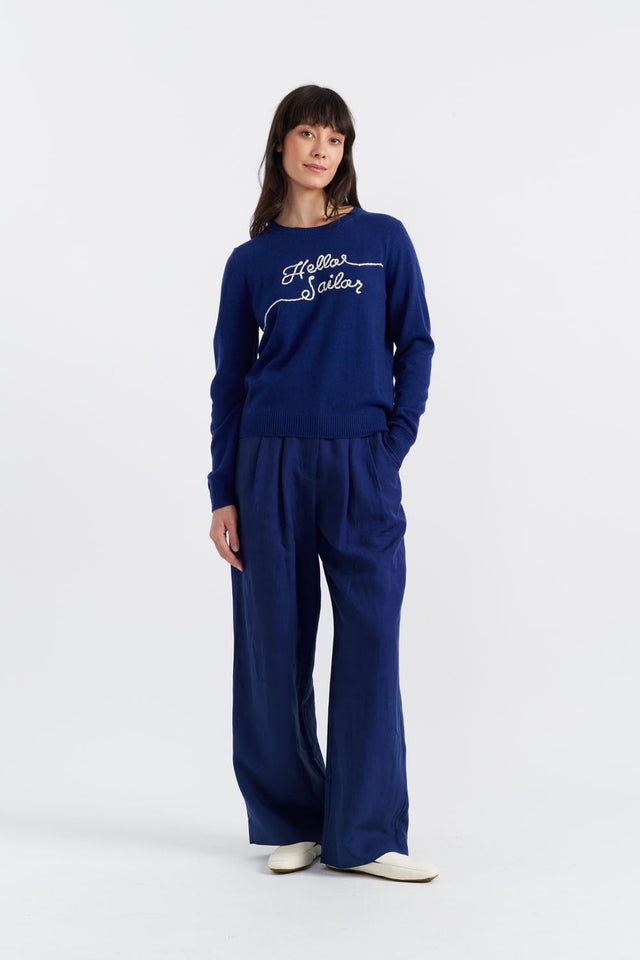 Blue Wool-Cashmere Hello Sailor Sweater image 2
