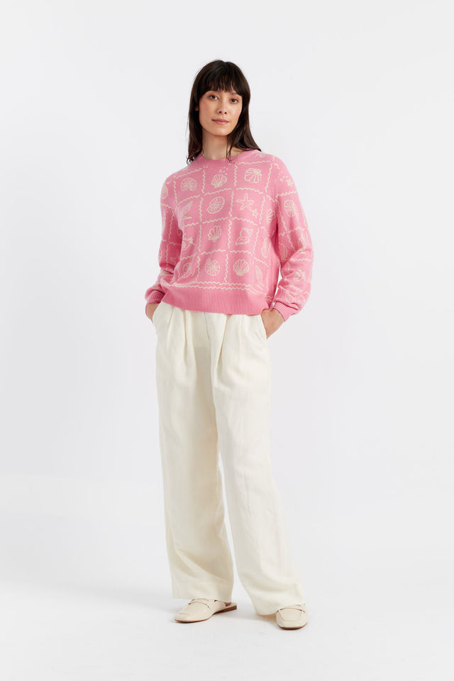 Pink Wool-Cashmere La Mer Sweater image 3