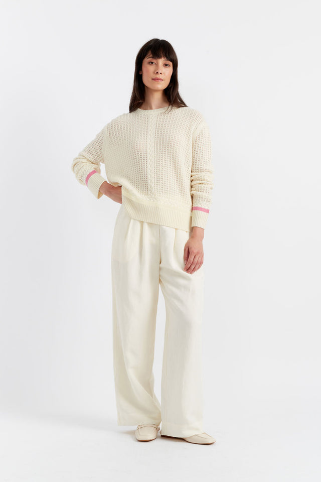 Cream Wool-Cashmere Penzance Sweater image 2