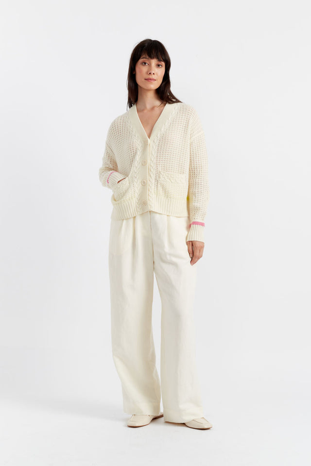 Cream Wool-Cashmere Penzance Cardigan image 4