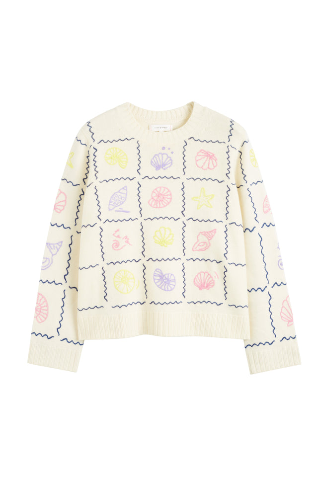 Women's Chinti and Parker Sweater Cream Wool-Cashmere Hand Embroidered Size XS-3L image 4