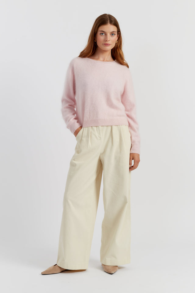 Peachy-Pink Brushed Pure Cashmere Sweater image 2