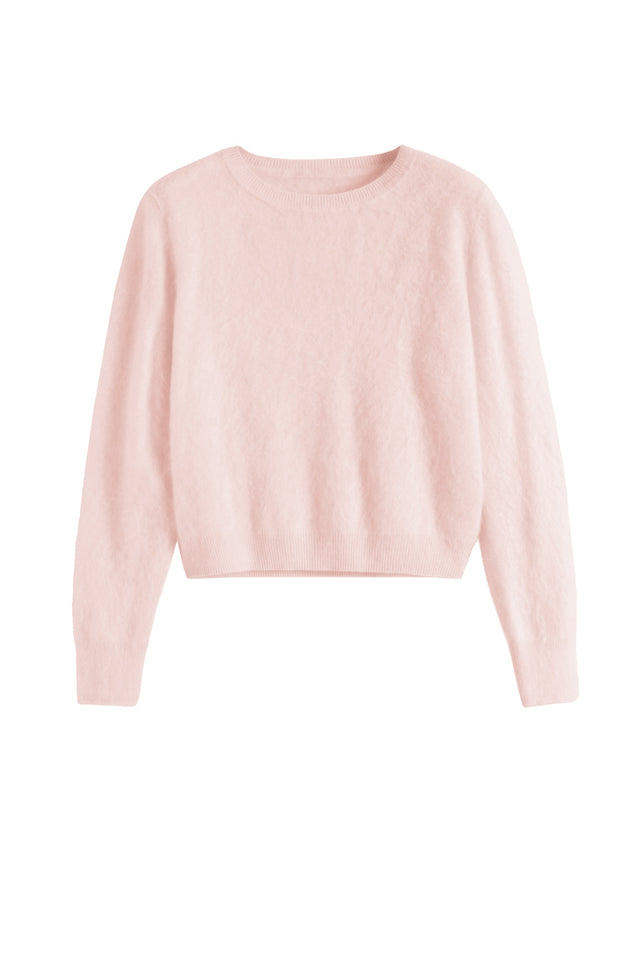 Peachy-Pink Brushed Pure Cashmere Sweater image 4