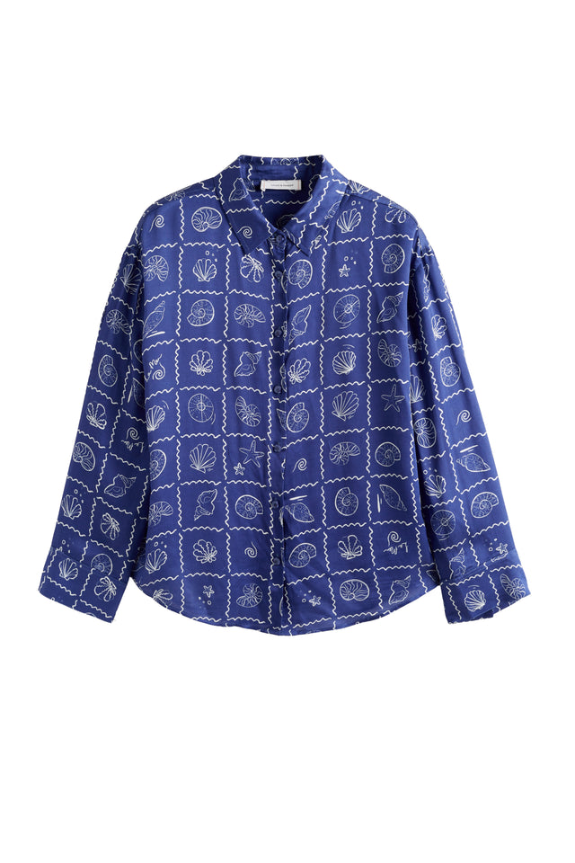 Blue Viscose-Rayon La Mer Shirt image 6