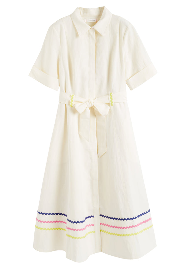 Cream Tencel-Linen Starboard Dress image 6
