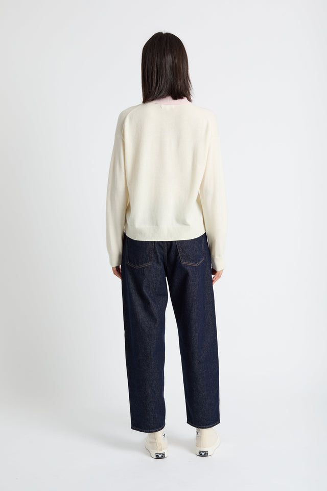 Cream Wool-Cashmere Peanuts Polo Shirt image 3