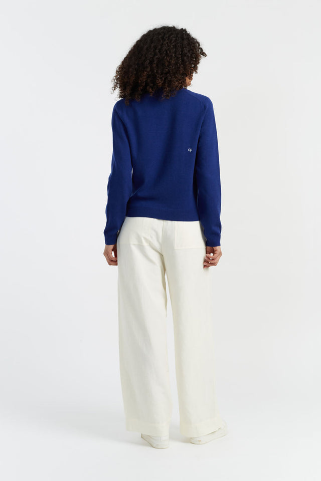 Blue Wool-Cashmere Snoopy Cardigan image 4