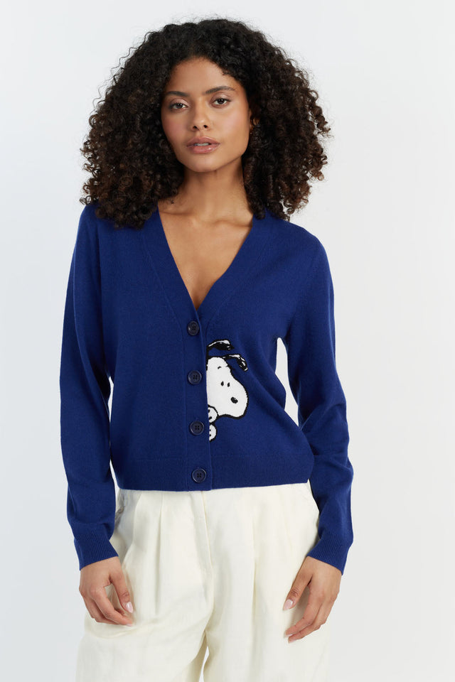 Blue Wool-Cashmere Snoopy Cardigan image 1