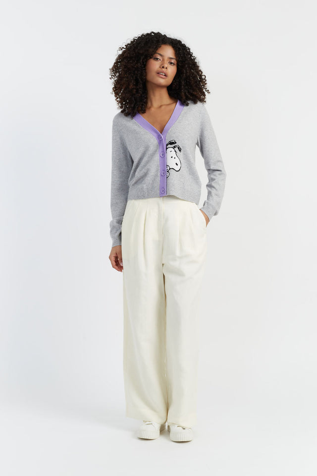 Light-Grey Wool-Cashmere Snoopy Cardigan image 1