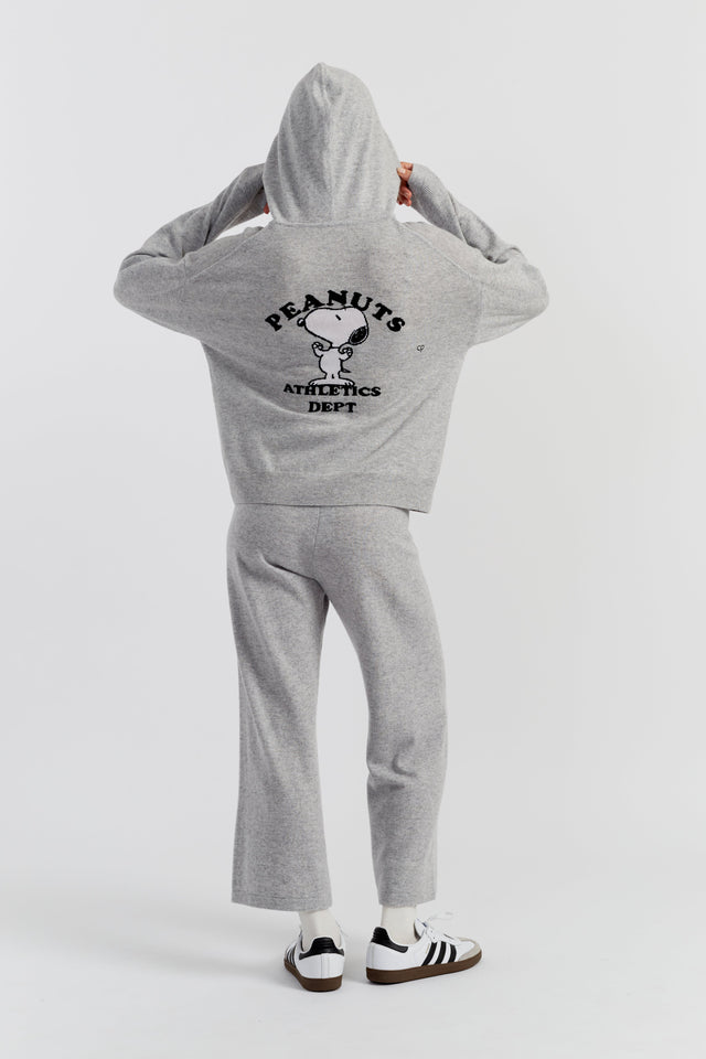 Light-Grey Wool-Cashmere Peanuts Athletics Dpt Hoodie image 4