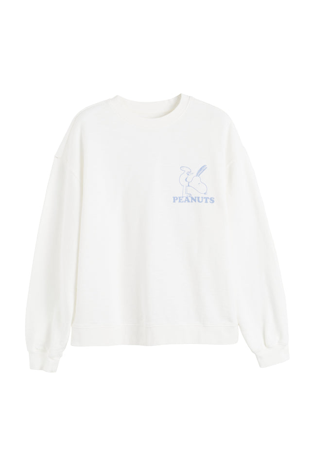 Cream Cotton Peanuts Athletics Sweatshirt image 4