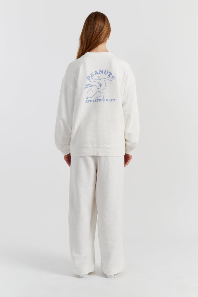 Cream Cotton Peanuts Athletics Sweatshirt image 3