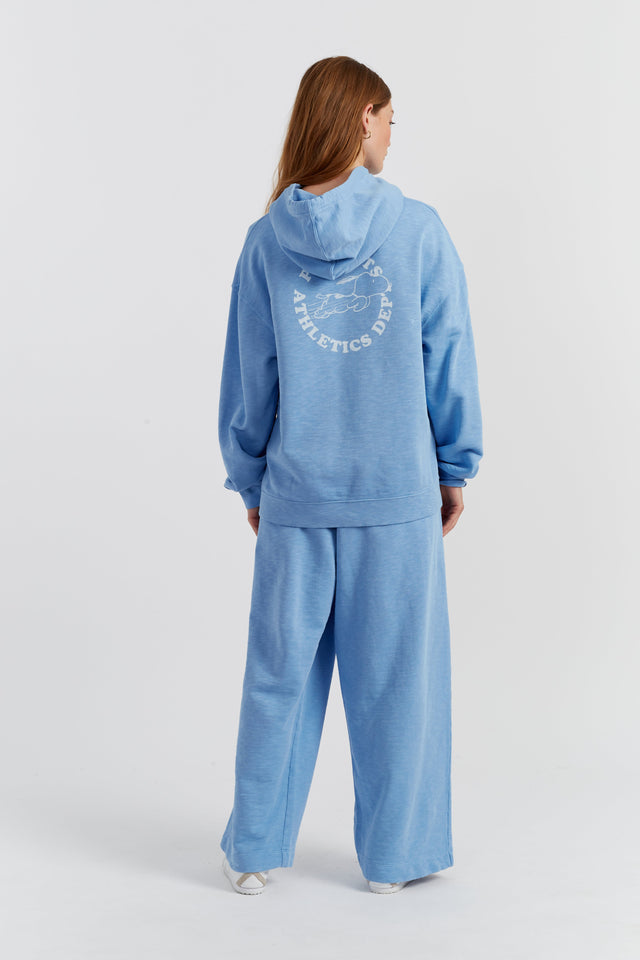 Sky-Blue Cotton Jog On Snoopy Hoodie image 3