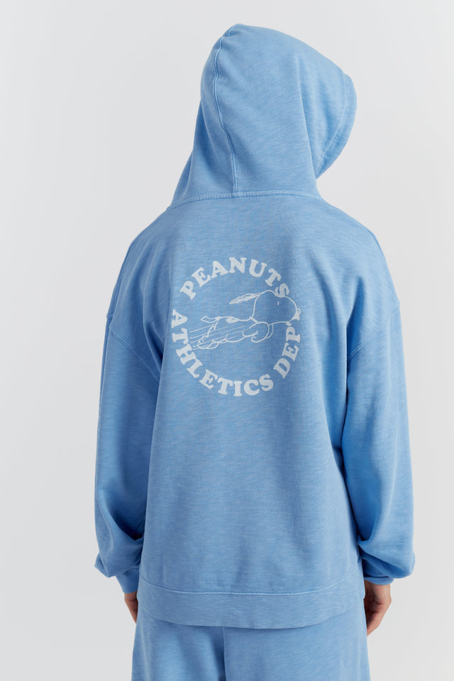 Sky-Blue Cotton Jog On Snoopy Hoodie image 4