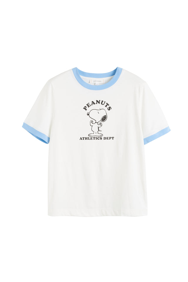 Cream Cotton Snoopy Athletics T-shirt image 4