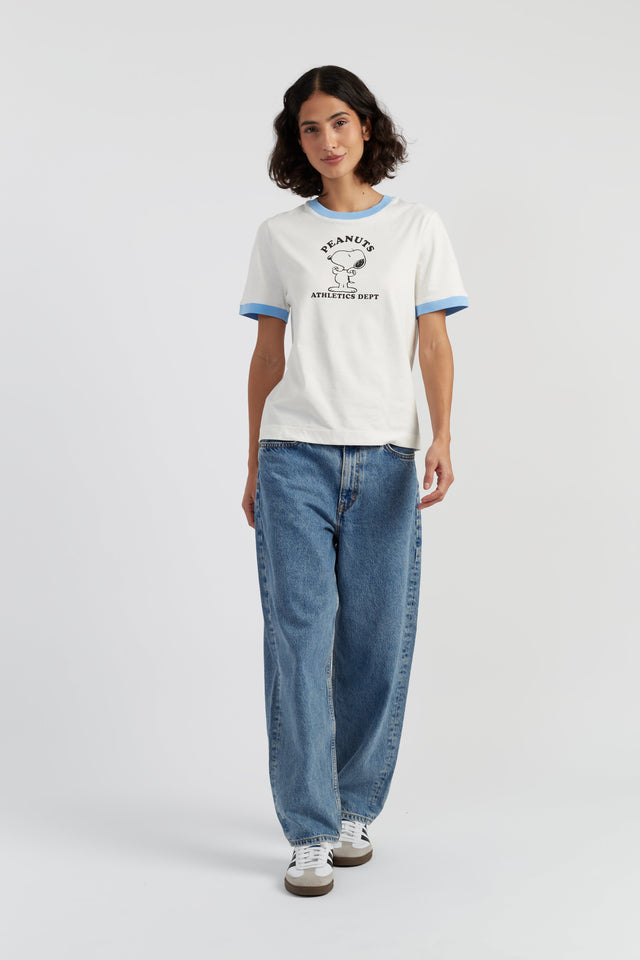 Cream Cotton Snoopy Athletics T-shirt image 2