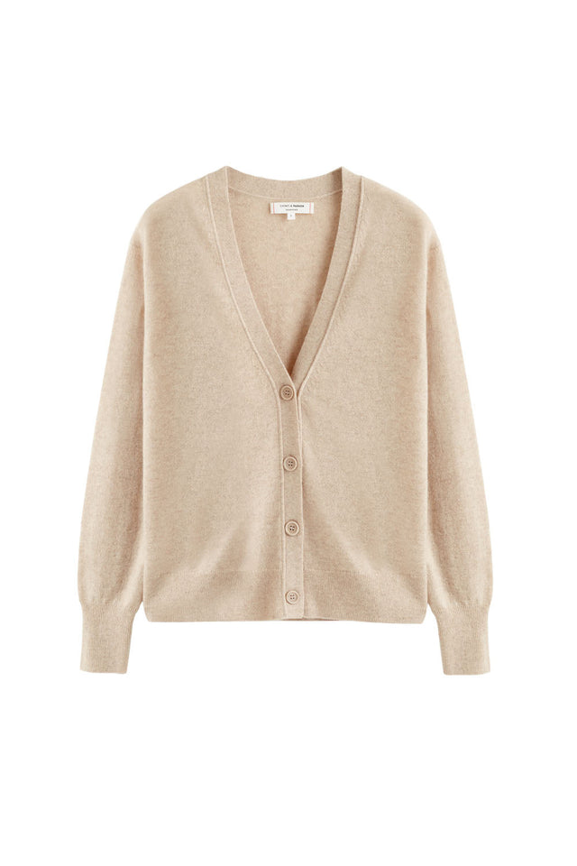 Oatmeal Pure Cashmere Cardigan image 2